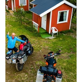 Wohnmobilstellplatz: Fin din lille  hytte, på din reise til /fra Nordkapp - Helt OK å hvile seg ut på veien. - Sandnes Fjord Camping