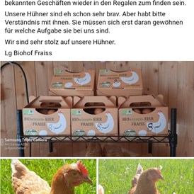 Wohnmobilstellplatz: Bio Eier - Biohof Fraiss  / Sepplbauer 