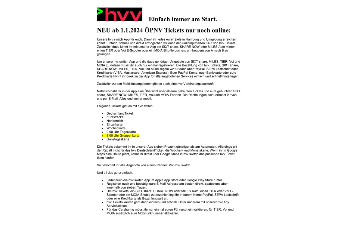 Wohnmobilstellplatz: Wichtige Info zum Hamburger ÖPNV, heißt HVV - Hamburg - Hausbruch ( privater Stellplatz )