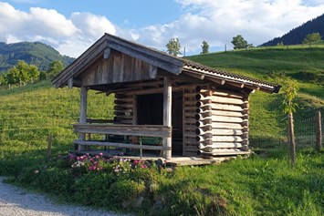 Wohnmobilstellplatz: Hütte, ideal für Camper mit wenigen Stühlen - Wohnmobilstellplatz Stegerbauer