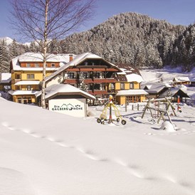 Wohnmobilstellplatz: Hausansicht Winter - Caravan und Hotel Reisemobilstellplatz Gailberghöhe