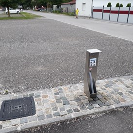 Wohnmobilstellplatz: Die WC Entsorgungsstation ist gratis. - Wohnmobilstellplatz in der Bahnhofstraße