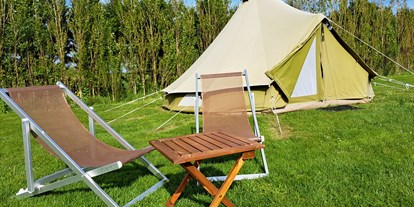 Motorhome parking space - Slootdorp - Ingerichte verhuur tent. - Camping Noorderwaard Texel
