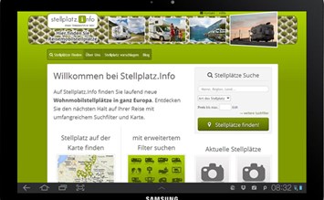 Jetzt Stellplatz bewerten und Samsung Galaxy Tab gewinnen - stellplatz.info
