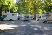 Motorhomes in the shade