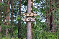 Camping beach sign