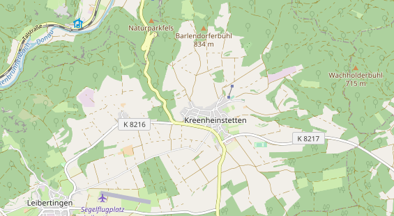 Area di sosta per camper sulla carta