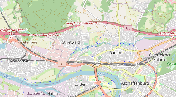 Area di sosta per camper sulla carta