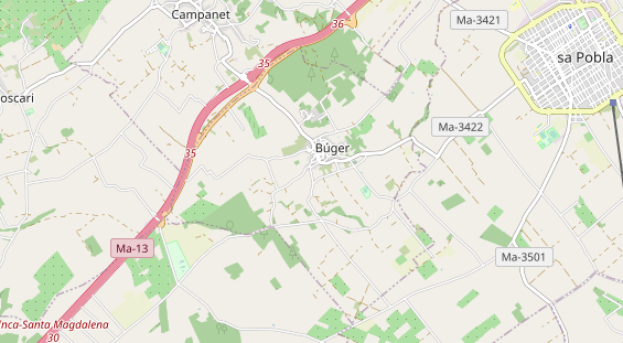 Área para autocaravana en la tarjeta