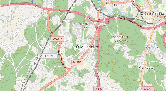 Área para autocaravana en la tarjeta