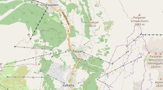 Area di sosta per camper sulla carta