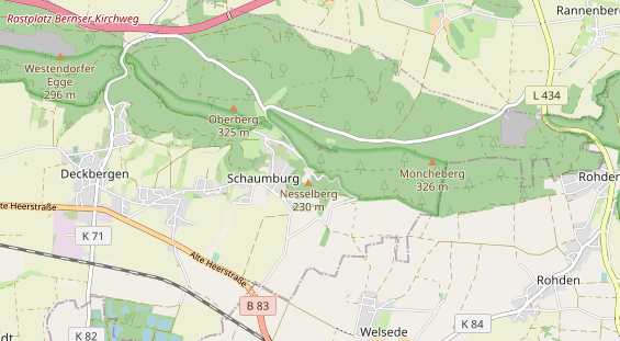 Area di sosta per camper sulla carta