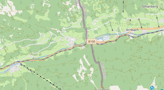 Area di sosta per camper sulla carta