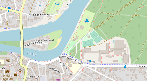 Stellplatz auf Satellitenbild