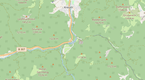 Area di sosta per camper sulla carta