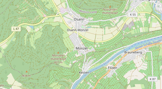 Area di sosta per camper sulla carta