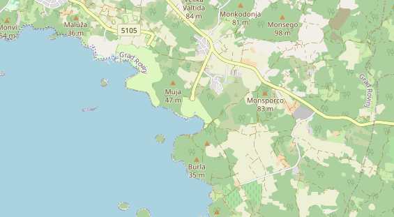 Area di sosta per camper sulla carta