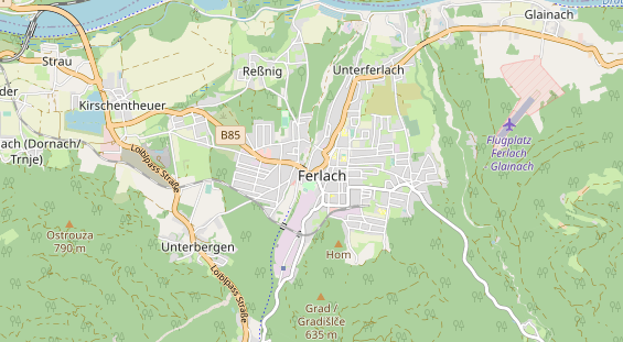 Area di sosta per camper sulla carta