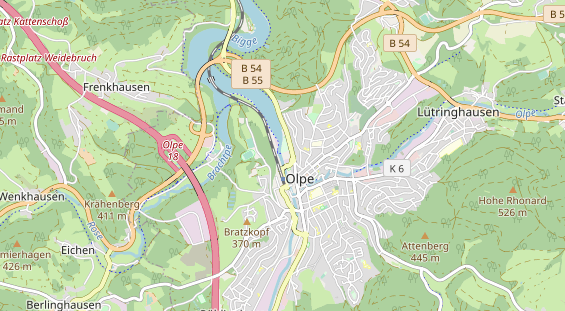 Area di sosta per camper sulla carta