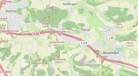 Area di sosta per camper sulla carta