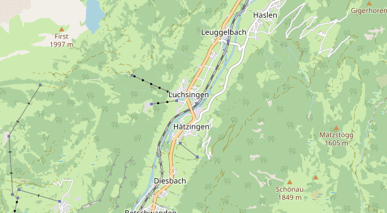 Area di sosta per camper sulla carta
