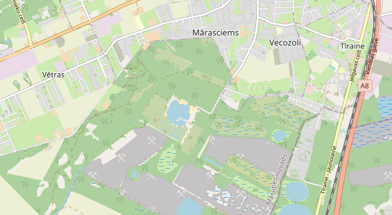 Área para autocaravana en la tarjeta