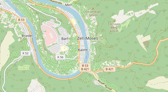 Aire camping-car sur la carte