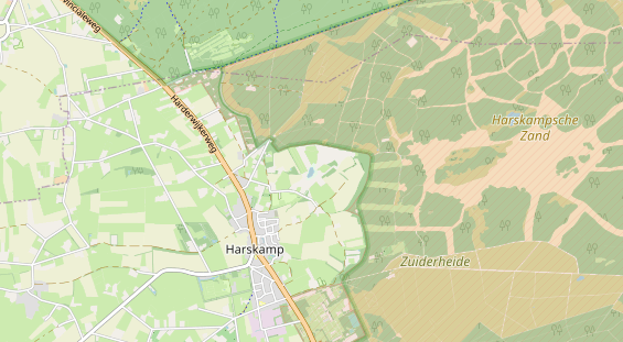 Area di sosta per camper sulla carta