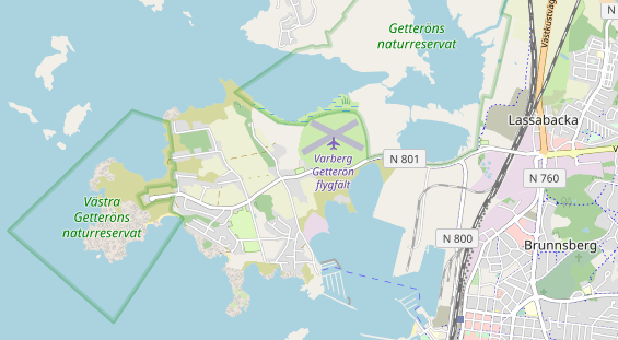 Area di sosta per camper sulla carta