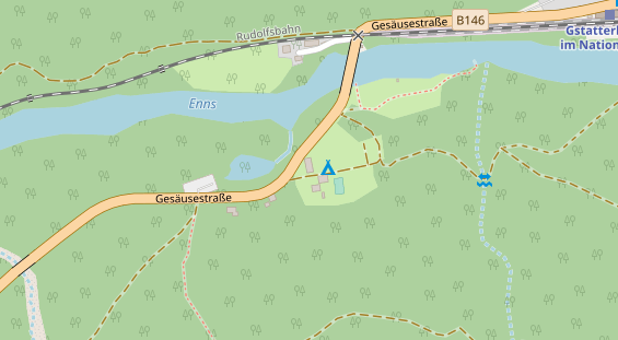 Stellplatz auf Satellitenbild