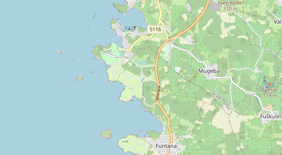 Area di sosta per camper sulla carta