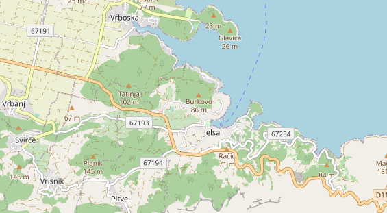 Area di sosta per camper sulla carta