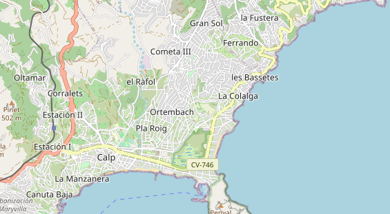 Area di sosta per camper sulla carta