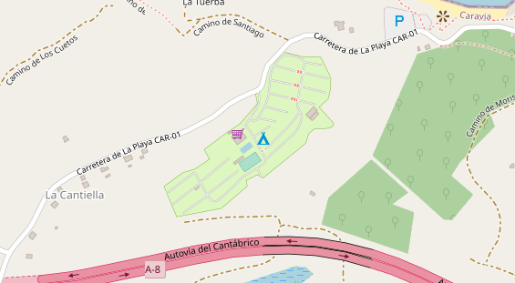 Stellplatz auf Satellitenbild