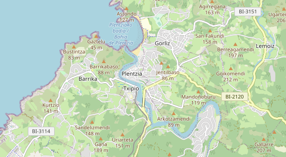 Area di sosta per camper sulla carta