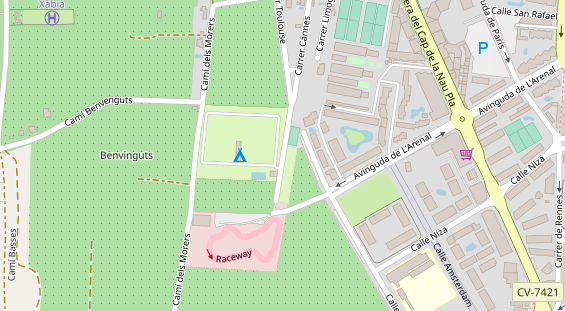 Stellplatz auf Satellitenbild