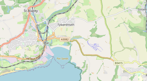 Area di sosta per camper sulla carta