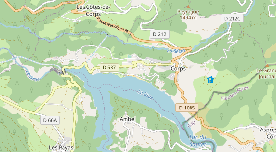 Area di sosta per camper sulla carta