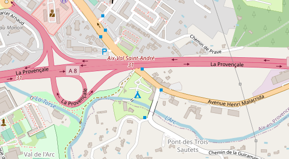 Stellplatz auf Satellitenbild