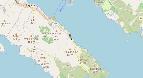 Area di sosta per camper sulla carta