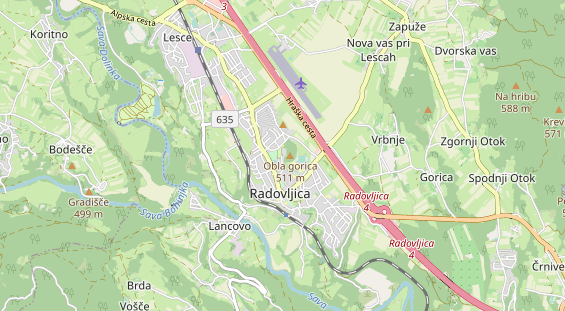 Area di sosta per camper sulla carta