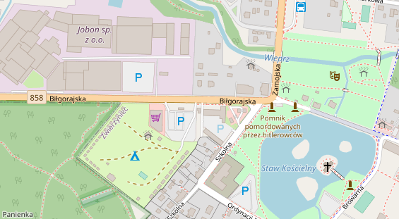 Stellplatz auf Satellitenbild