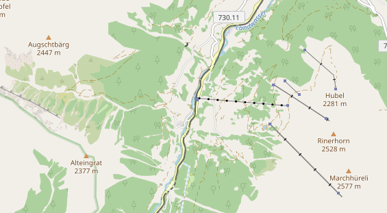 Area di sosta per camper sulla carta