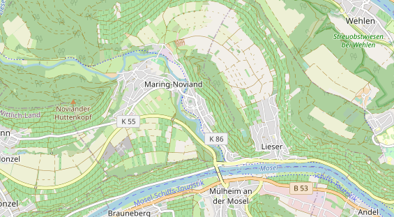 Area di sosta per camper sulla carta