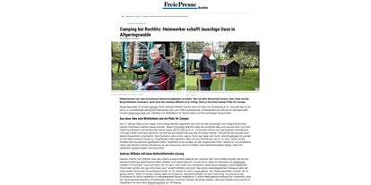 RV park - Wohnwagen erlaubt - Flöha - Artikel Freie Presse vom 08.05.2023 - Campingplatz Geringswalde Stell- u. Zeltplatzvermietung Andreas Wilhelm
