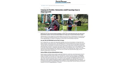 Motorhome parking space - Penig - Artikel Freie Presse vom 08.05.2023 - Campingplatz Geringswalde Stell- u. Zeltplatzvermietung Andreas Wilhelm