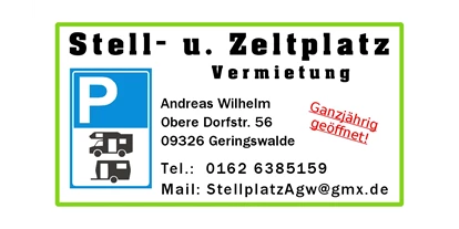 Place de parking pour camping-car - Flöha - Campingplatz Geringswalde Stell- u. Zeltplatzvermietung Andreas Wilhelm
