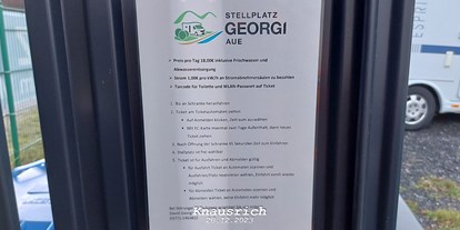 Motorhome parking space - Frischwasserversorgung - Schönheide - Stellplatz Georgi Aue-Am Mulderadweg