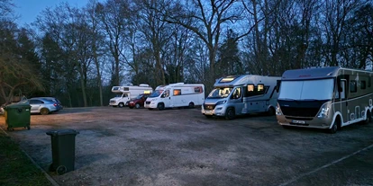 Reisemobilstellplatz - öffentliche Verkehrsmittel - Lüblow - Stellplatz bei Dämmerung - Wohnmobilstellplatz Wendenhof mit Seezugang und Bustransfer