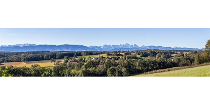 Reisemobilstellplatz - Umgebungsschwerpunkt: am Land - Holzleiten (Naarn im Machlande) - Blick nach Hofkirchen und in das Alpenvorland Oberösterreichs - Weinbauer - Pension-Linz